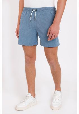 Shorts Aramis de Elástico Mescla Color Azul Médio