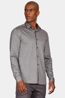 Camisa Manga Longa Cosmo Regular em Algodão Easy Care Grafite