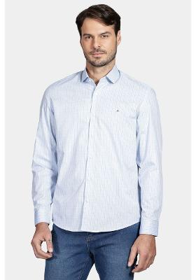 Camisa Aramis Regular Tricoline Xadrez Azul