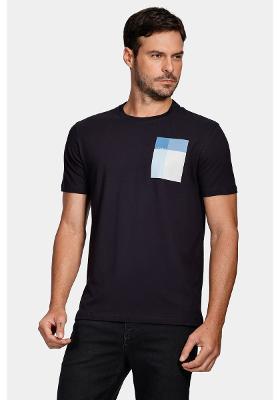Camiseta Estampa Retângulos Marinho