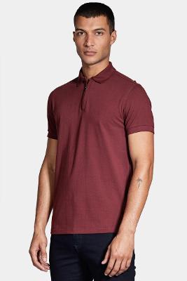Polo Piquet Zíper Bordo Cabernet
