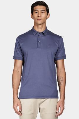 Polo Interlock Tech Manga Curta Azul Indigo