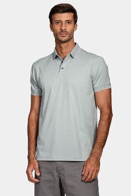 Polo Aramis Interlock Tech Manga Curta Verde Água Marinha