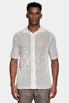 Camisa Aramis Manga Curta Ponto Crochê Relaxed