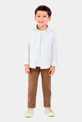 Camisa Aramis Infantil Manga Longa Oxford Branco