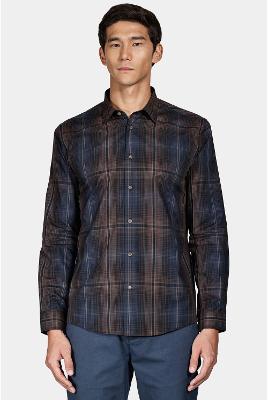 Camisa Aramis Manga Longa Slim Xadrez Preto