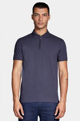 Polo Aramis Piquet Zíper Azul Marinho