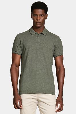 Polo Aramis Manga Curta Friso Mescla