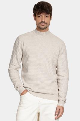 Tricot Aramis Manga Longa Gola Midi Nervuras