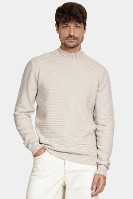 Tricot Aramis Manga Longa Gola Midi Nervuras