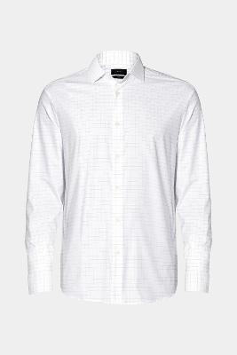 Camisa Aramis  Tech Flex Xadrez Outline Branco Com Cafe