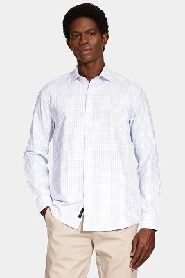 Camisa Aramis Manga Longa  Xadrez Branco Azul