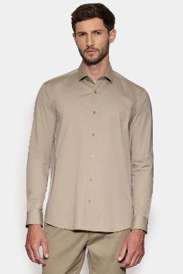 Camisa Aramis Manga Longa Slim Stretch Liso Trigo