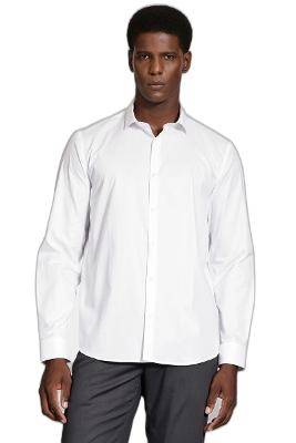 Camisa Aramis Manga Longa Regular Tricoline Maquineta Branco