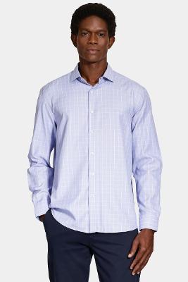 Camisa Aramis Manga Longa Regular Siena Misto Xadrez Azul