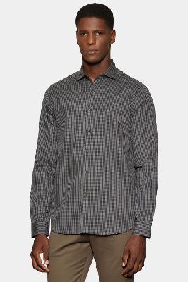 Camisa Aramis Manga Longa Slim Mini Xadrez Verde Marinho