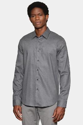 Camisa Aramis Manga Longa Slim Maquineta Fio Tinto Chumbo