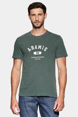 Camiseta Aramis Manga Curta Lavada Estampa Craquele