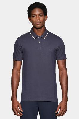 Polo Aramis Manga Curta Piquet Gola Navy