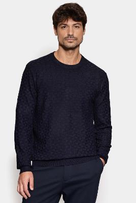 Tricot Aramis Manga Longa Jacquard Losango