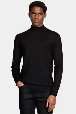 Tricot Aramis Manga Longa Gola Midi Viscose Preto