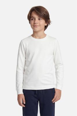 Camiseta Aramis Manga Longa Infantil Malha Danubio Off White