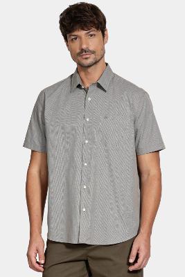 Camisa Aramis Regular Micro Xadrez Bolso Verde Com  Branco