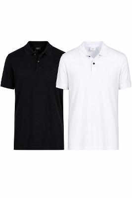 Kit Aramis 2 Polos Pima Preto e Branco - Branco-Preto - G