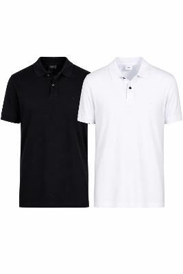Kit Aramis 2 Polos Pima Preto e Branco - Branco-Preto - G