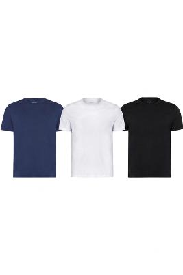 Kit Aramis 3 Camisetas New Basic Preto, Branco e Navy - Preto-Branco-Navy - G