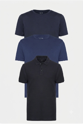 Kit Aramis Marinho Clássico (Polo + 2 Camisetas) - Marinho - G