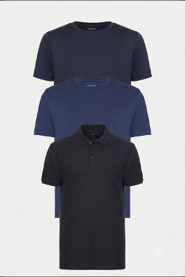 Kit Aramis Marinho Clássico (Polo + 2 Camisetas) - Marinho - G