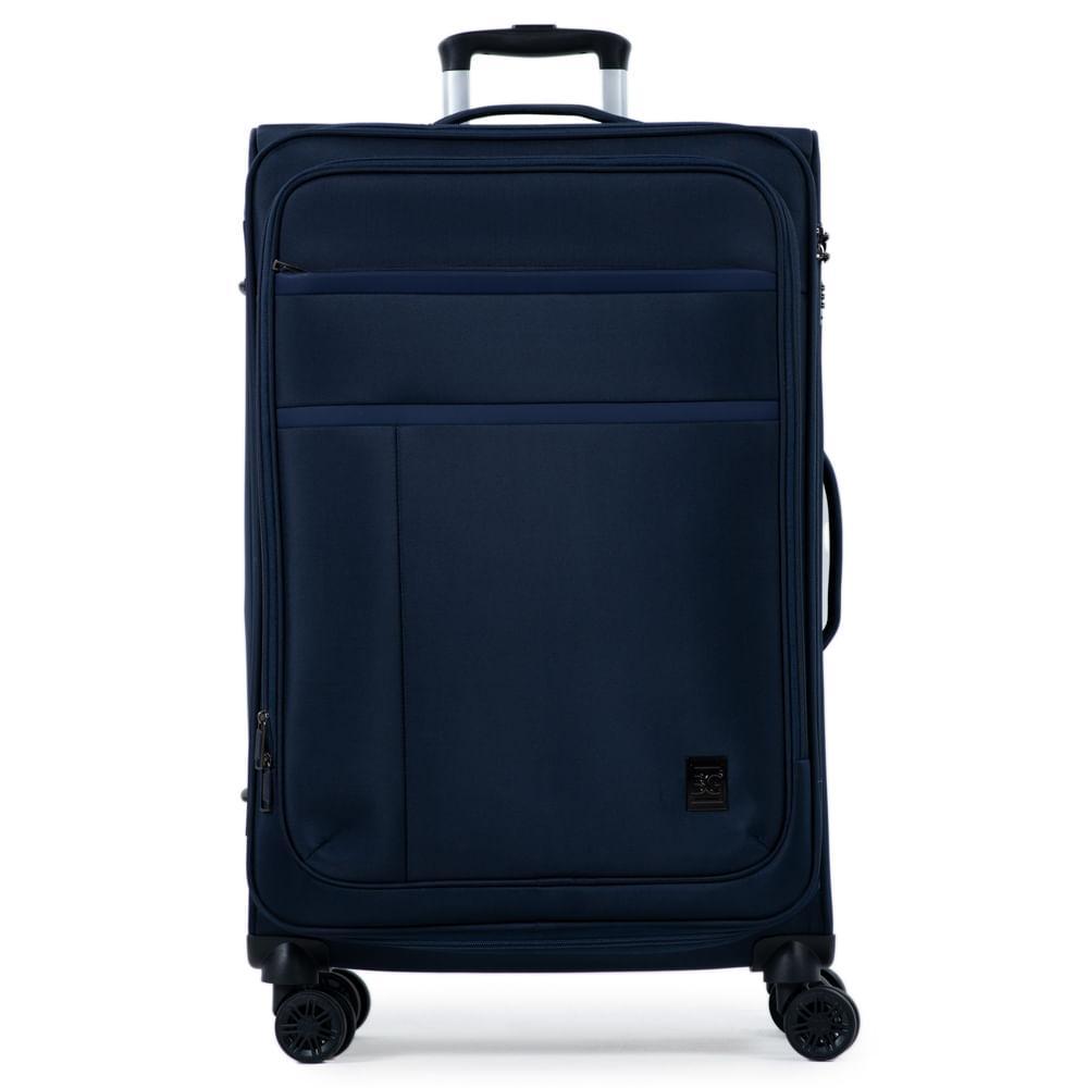 Mala Grande Poliéster 4 Rodas Lyon Azul Escuro - 1