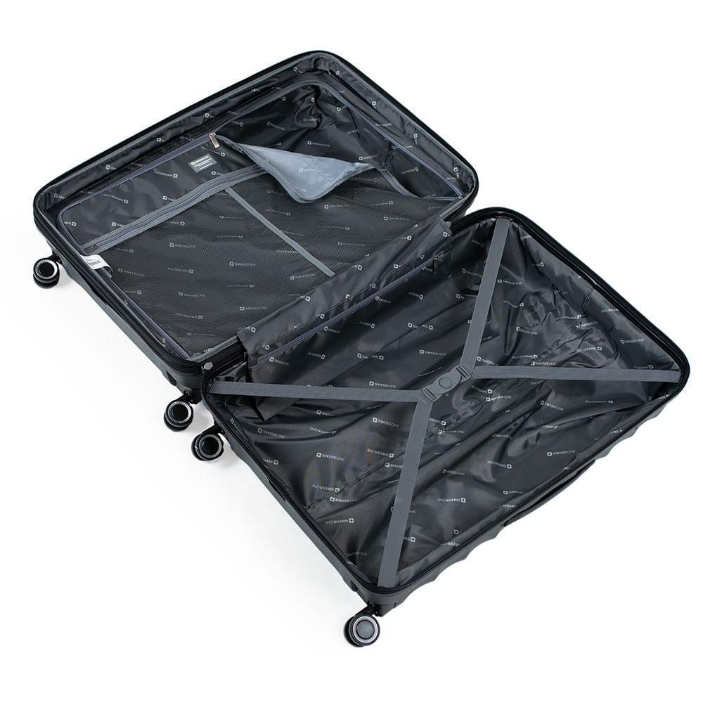 Mala Grande Polipropileno 4 Rodas SwissOne Genebra II Cinza - 9