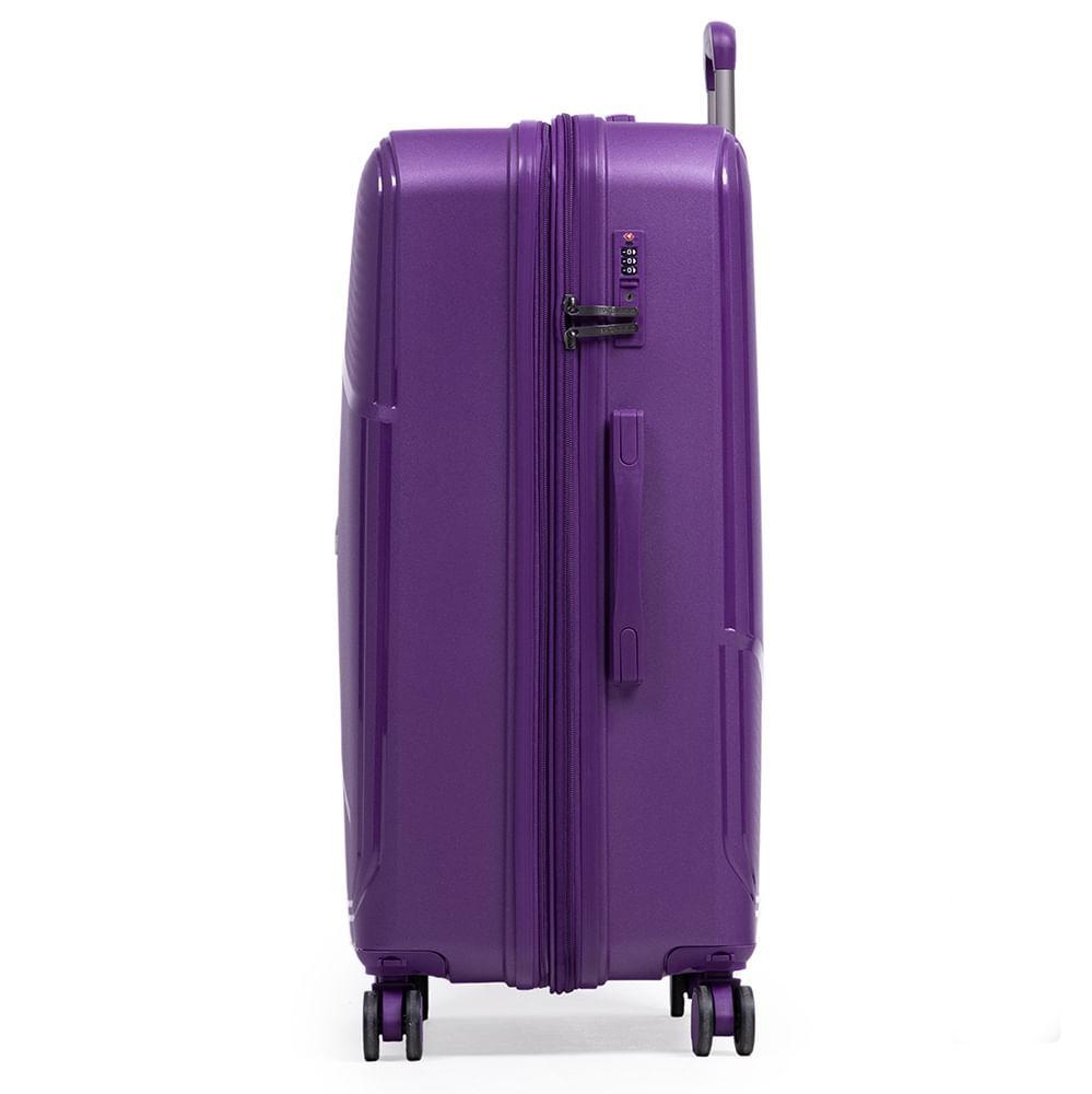 Mala Grande de Polipropileno 4 Rodas Seul Roxa - 2