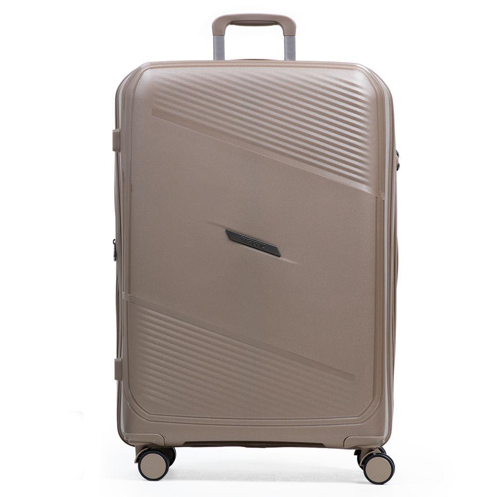 Mala Grande de Polipropileno 4 Rodas Seul Bege - 1