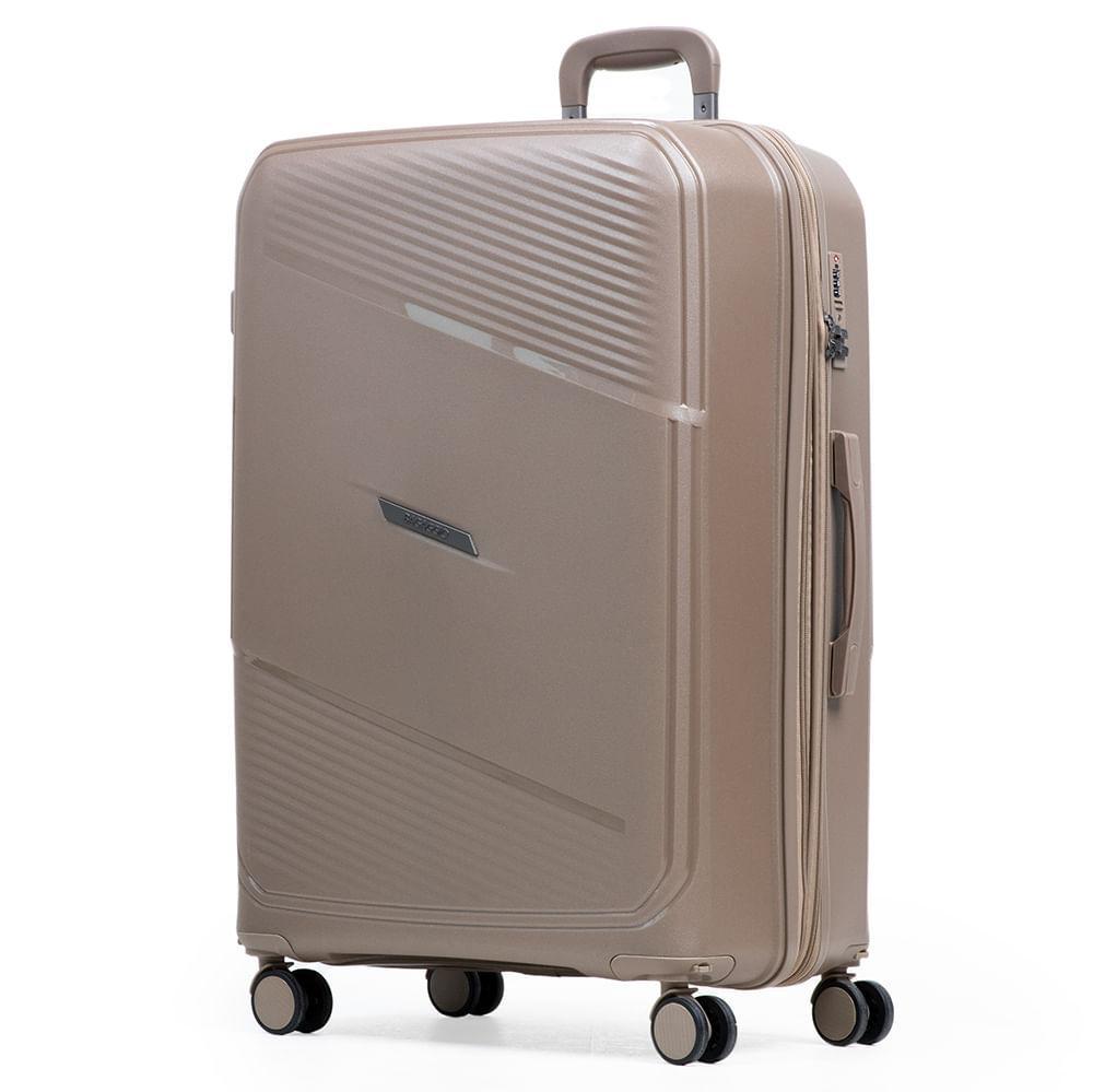 Mala Grande de Polipropileno 4 Rodas Seul Bege - 2