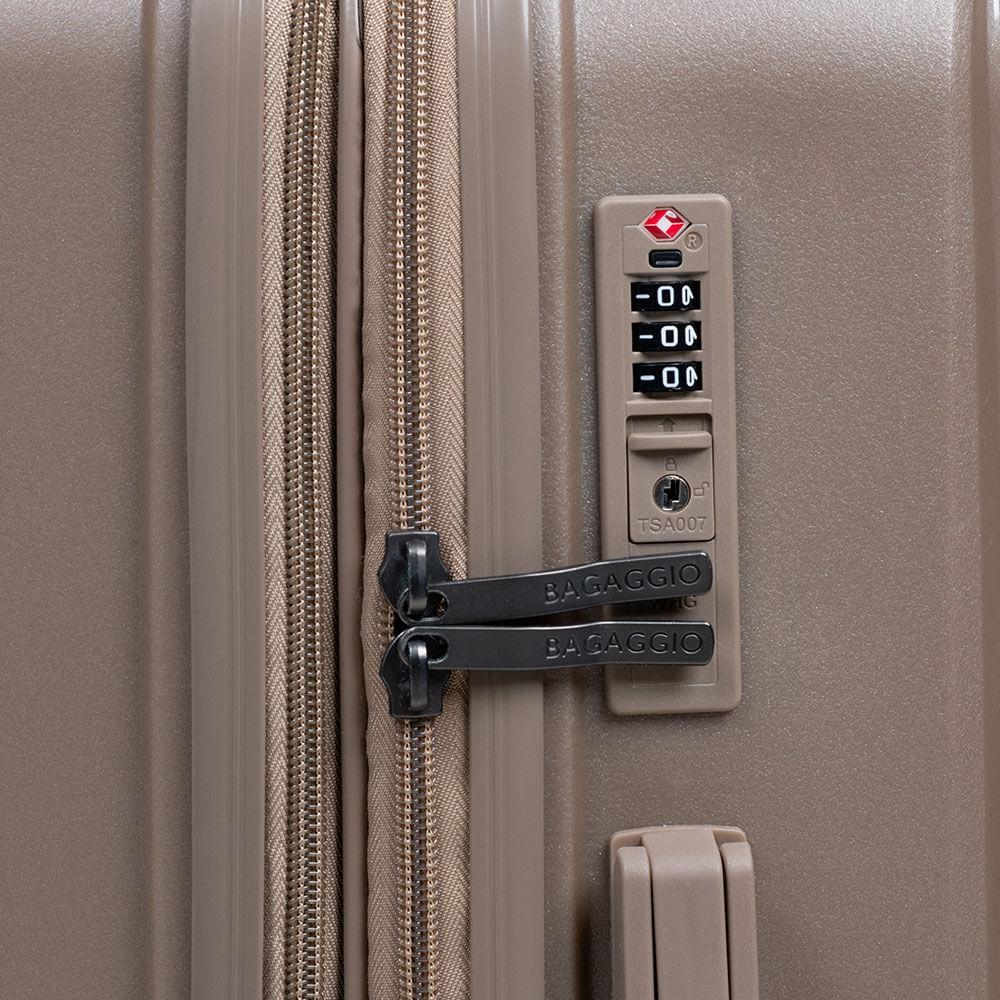 Mala Grande de Polipropileno 4 Rodas Seul Bege - 7