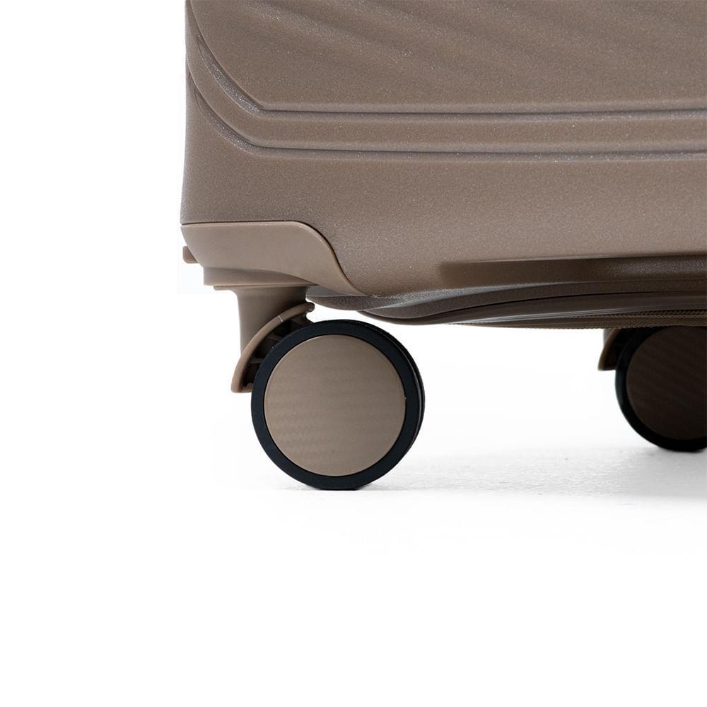 Mala Grande de Polipropileno 4 Rodas Seul Bege - 8