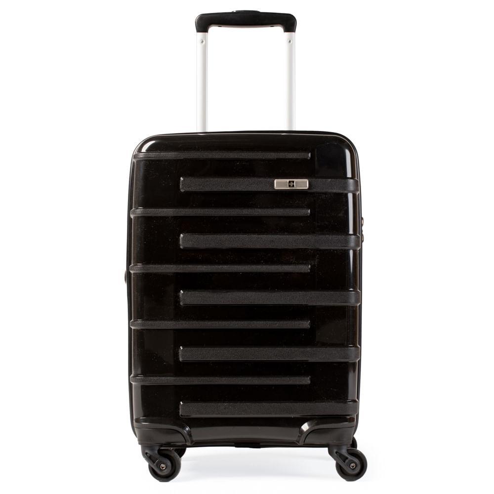 Mala de Bordo Polipropileno 4 Rodas Suissewin Montreux Preto - 1