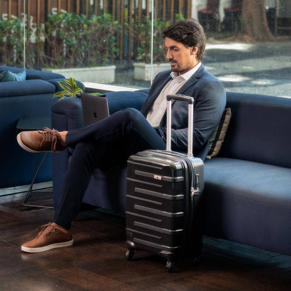 Mala de Bordo Polipropileno 4 Rodas Suissewin Montreux Preto - 2