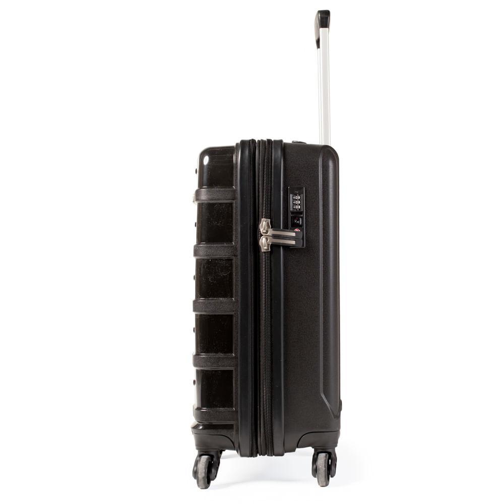 Mala de Bordo Polipropileno 4 Rodas Suissewin Montreux Preto - 3