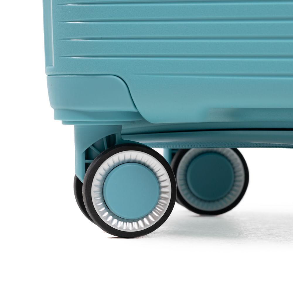 Mala De Bordo de Polipropileno 4 Rodas Malta Azul Claro - 2