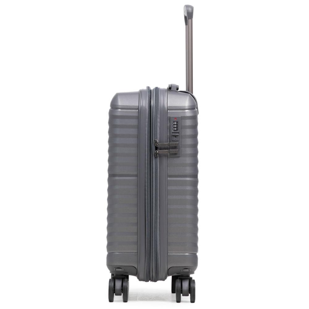 Mala de Bordo de Polipropileno 4 Rodas Hong Kong Cinza - 3