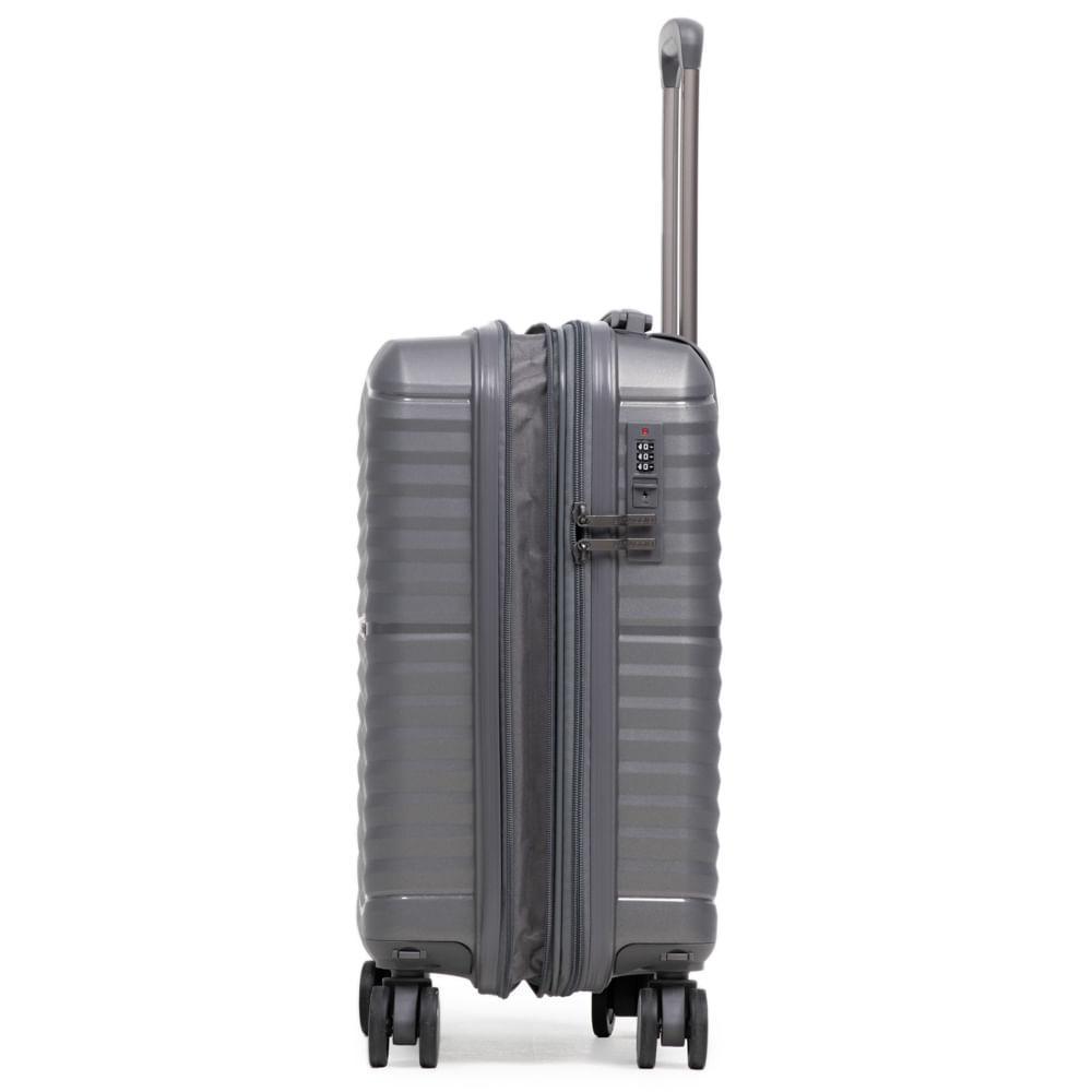 Mala de Bordo de Polipropileno 4 Rodas Hong Kong Cinza - 6