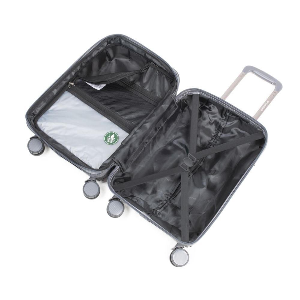 Mala de Bordo de Polipropileno 4 Rodas Hong Kong Cinza - 9