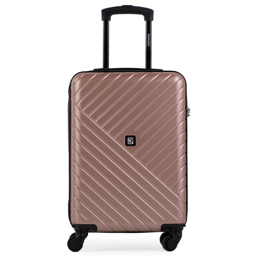 Mala de Bordo Abs 4 Rodas Detroit Rose/Preto - 1