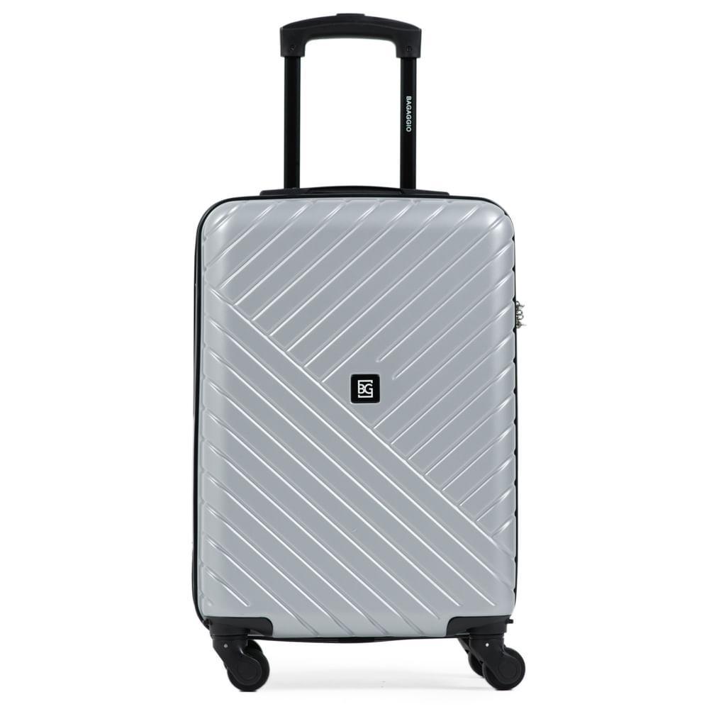 Mala de Bordo Abs 4 Rodas Detroit Prata/Preto - 1