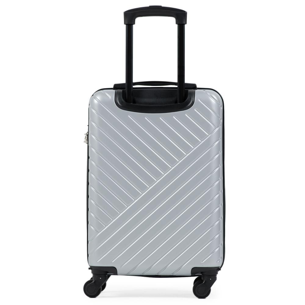 Mala de Bordo Abs 4 Rodas Detroit Prata/Preto - 4