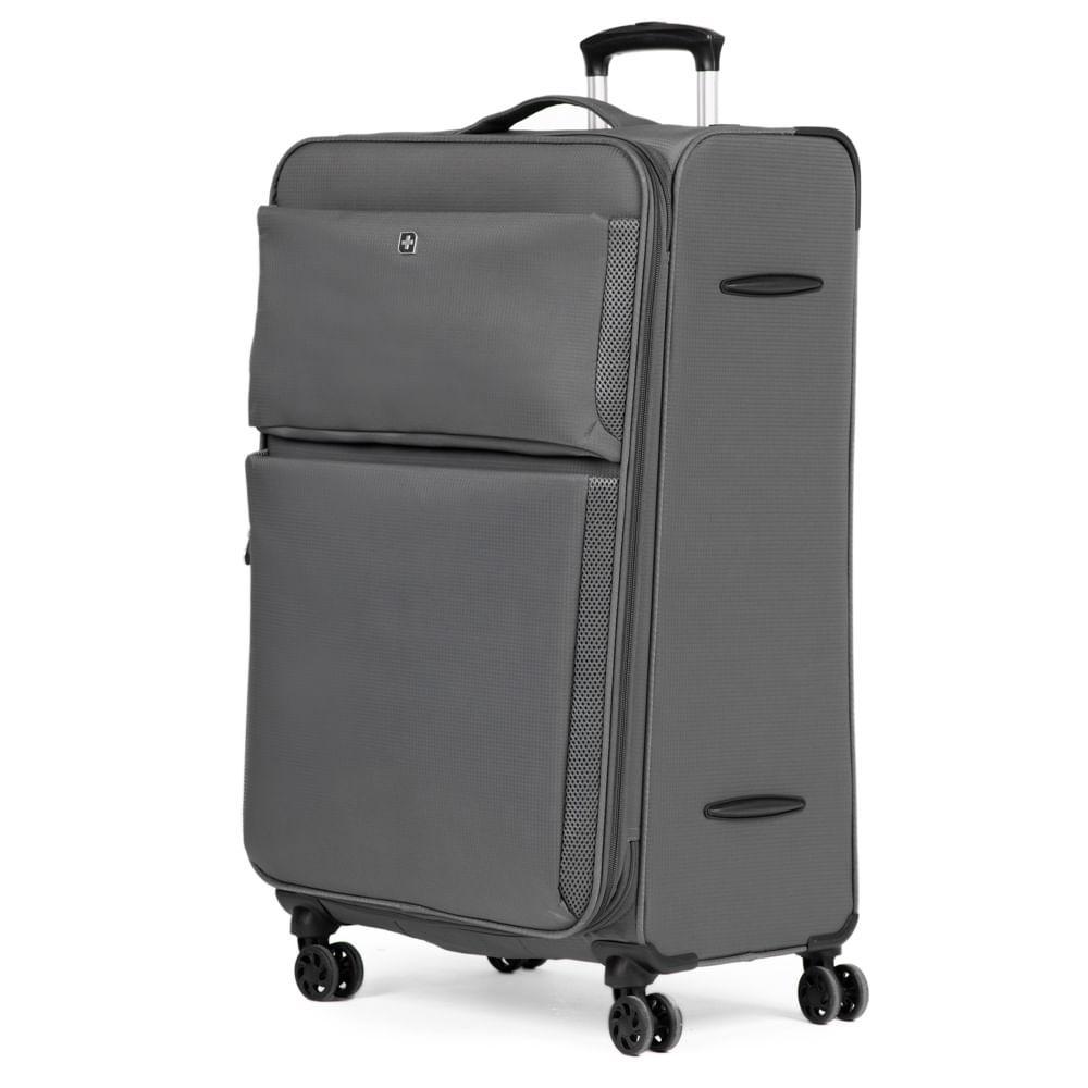 Mala Grande Poliéster 4 Rodas Suissewin Verbier Cinza - 2